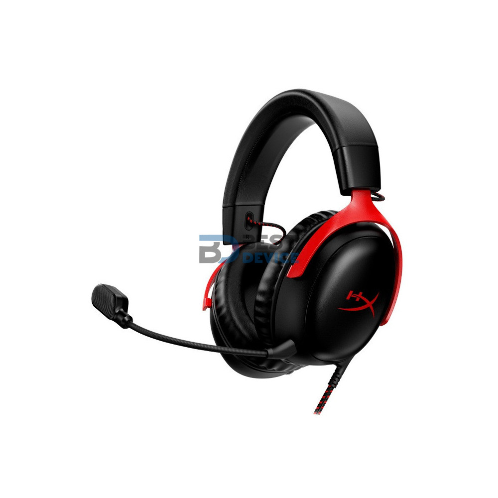 AURICULAR GAMER HYPERX HEADSET CLOUD III 727A9AA MIC/USBC/USBA/3.5MM/ROJO/NEGRO