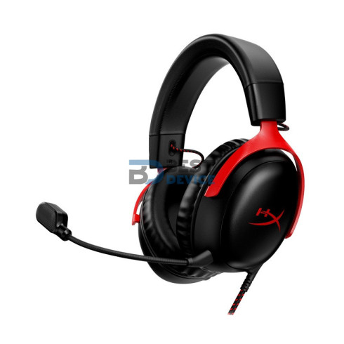 AURICULAR GAMER HYPERX HEADSET CLOUD III 727A9AA MIC/USBC/USBA/3.5MM/ROJO/NEGRO
