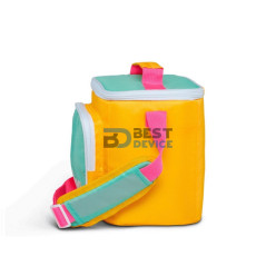 BOLSA TÉRMICA IGLOO 9 LATAS RETRO SQUARE LUNCH AMARILLO CON VERDE AGUA 66061