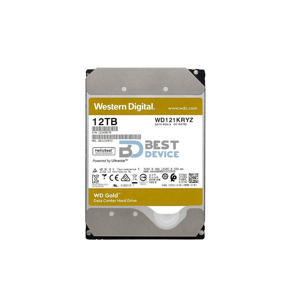 DISCO DURO WESTERN DIGITAL 12 TB GOLD ENTERPRISE 7200 256MB WD121KRYZ 
