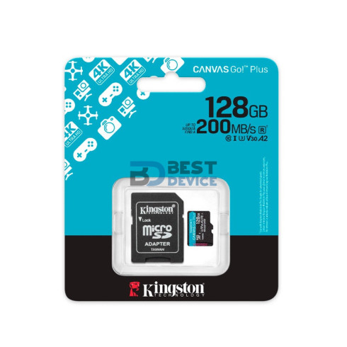 MEMORIA KINGSTON MICRO SD 128GB SDCG4/128GB CANVAS GO PLUS CON ADAPTADOR