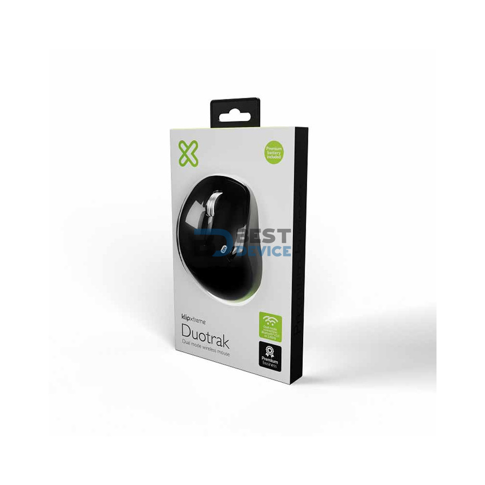 MOUSE KLIP XTREME WIR KMB-501BK DUOTRAK 1600DPI/6 BOT/3D/NEGRO