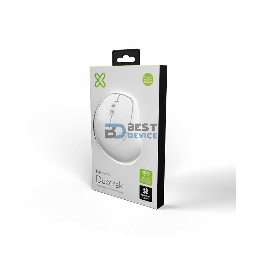MOUSE KLIP XTREME WIR KMB-501WH DUOTRAK 1600DPI/6 BOT/3D/BLANCO