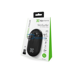 MOUSE INALÁMBRICO KLIP XTREME KMW-415BK SLIMSURFER 1600DPI/4 BOT/NEGRO