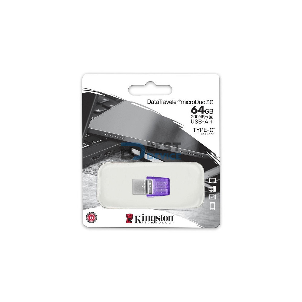 PENDRIVE KINGSTON 64GB DTDUO3CG3/64GB USB/USB-C DATATRAVELER MICRO-DUO