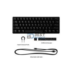 TECLADO USB GAMER HYPERX 4P5N4AA ABA ALLOY O. 60 MEC RED/ING/RGB NEG