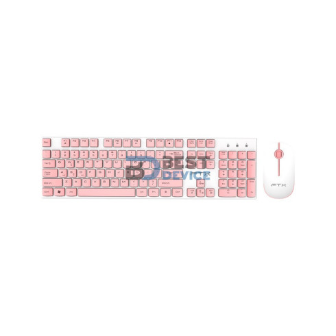 TECLADO+MOUSE WIR FTXGK600 POR/BLA-ROSA