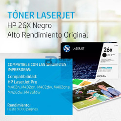 TONER HP 26X NEGRO CF226X M402/MFP M426