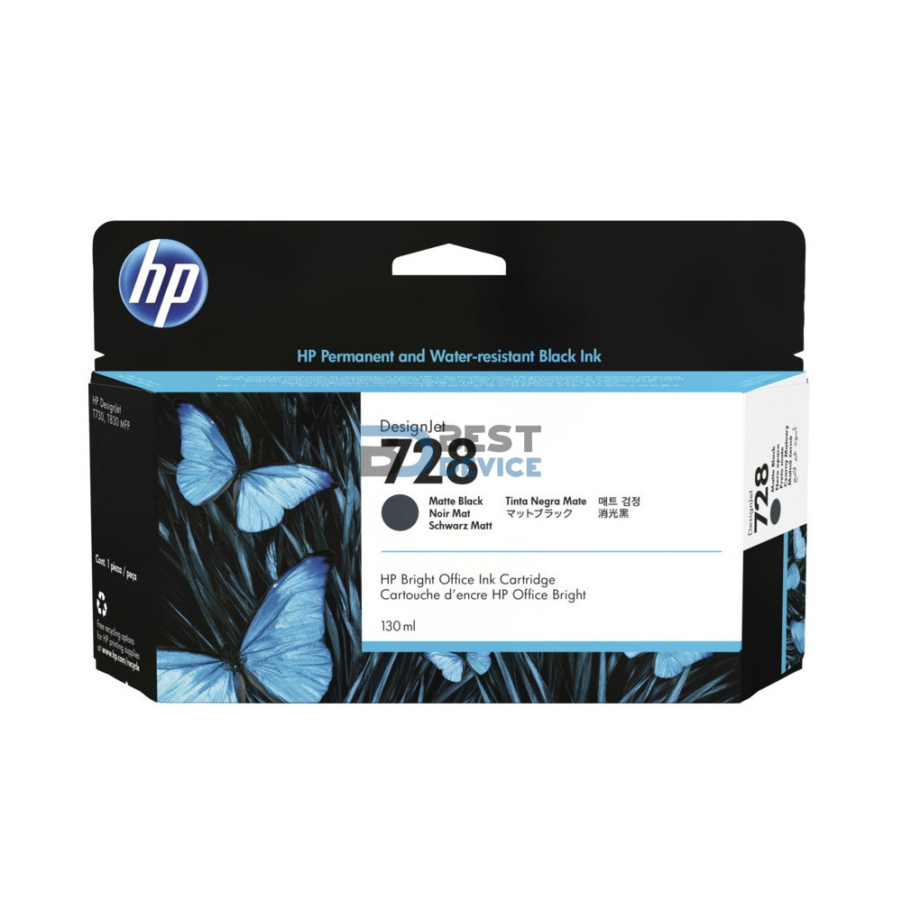 TINTA HP 728 3WX25A 130ML NEGRO MATTE