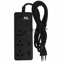 FILTRO DE LINEA MTEK SMART 3 ENCHUFES/2-USB/1 TYPE C/BL