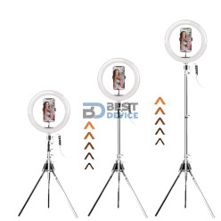 SPOTLIGHT ARO ARGOMTECH CON TRÍPODE Y SOPORTE PARA CELULAR ARG-LP-9320BK BT