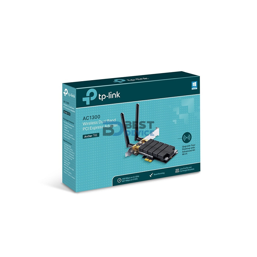 ADAPTADOR PCIe TP-LINK W ARCHER AC1300 T6E 2.4GHz/5GHz