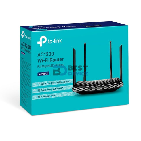 ROUTER TP-LINK W ARCHER C6 AC1200 DUAL BAND