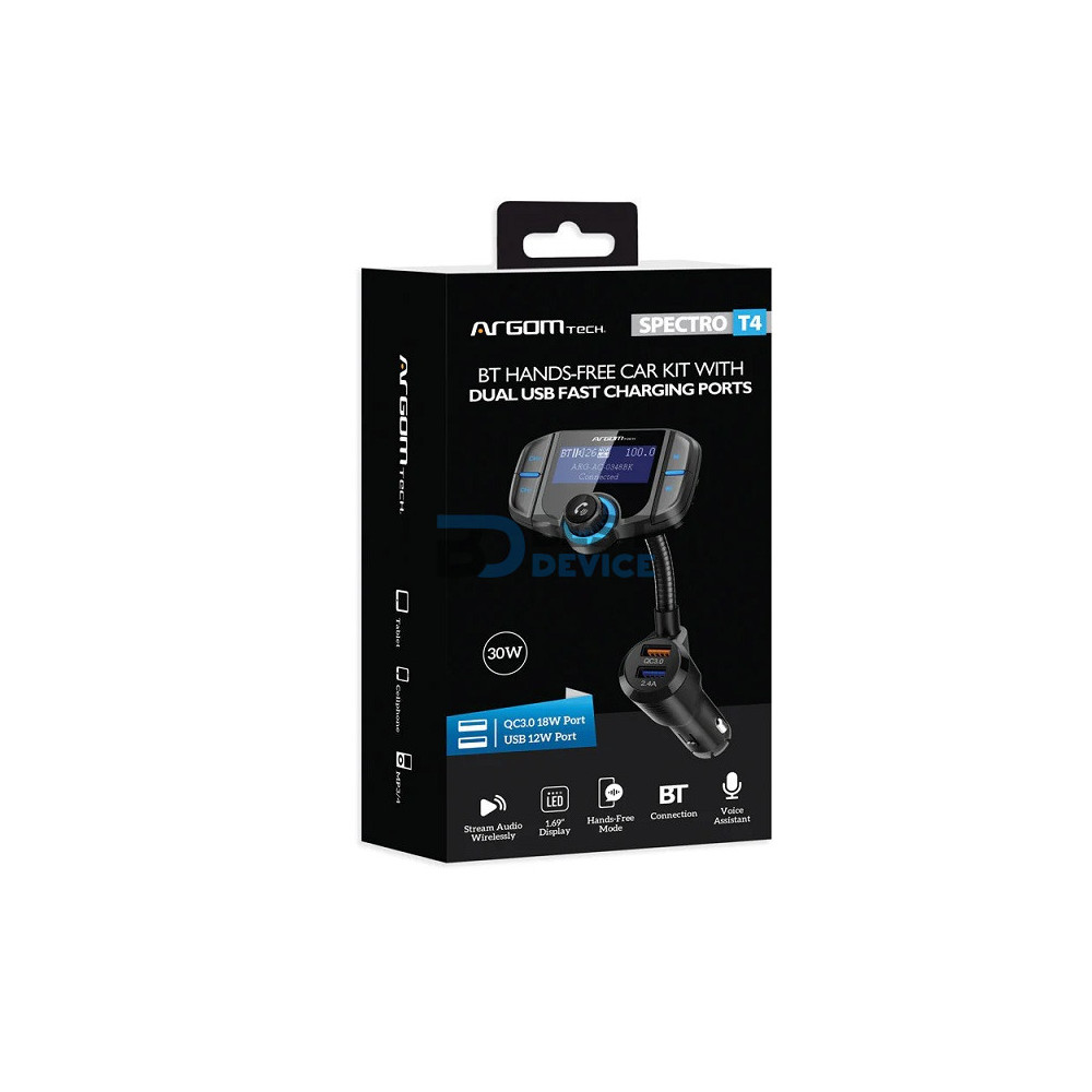 CARGADOR PARA AUTO ARGOMTECH ARG-AC-0348BK 2P USB