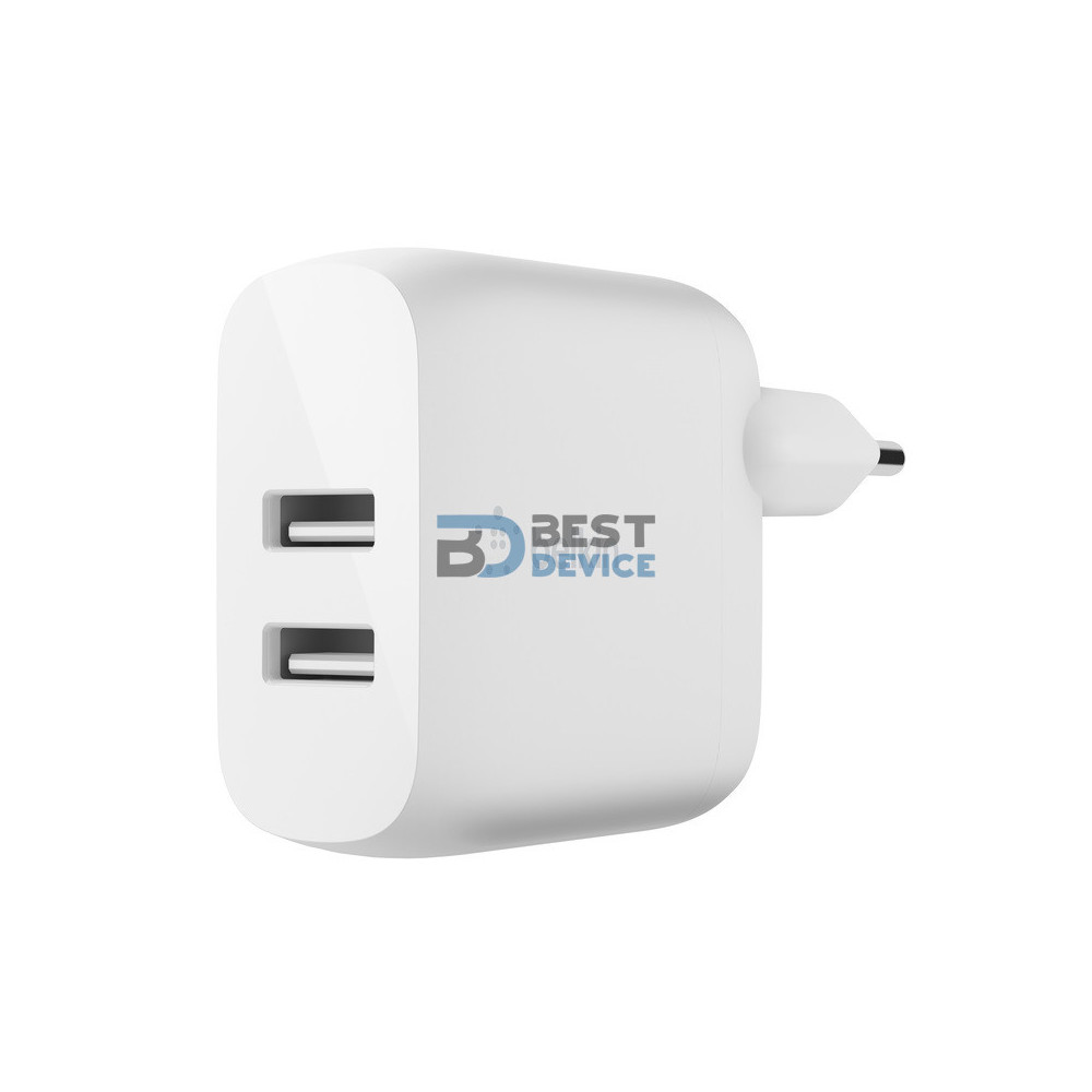 CARGADOR BELKIN DUAL USB+CABLE 1M WCD001DQ1MWH