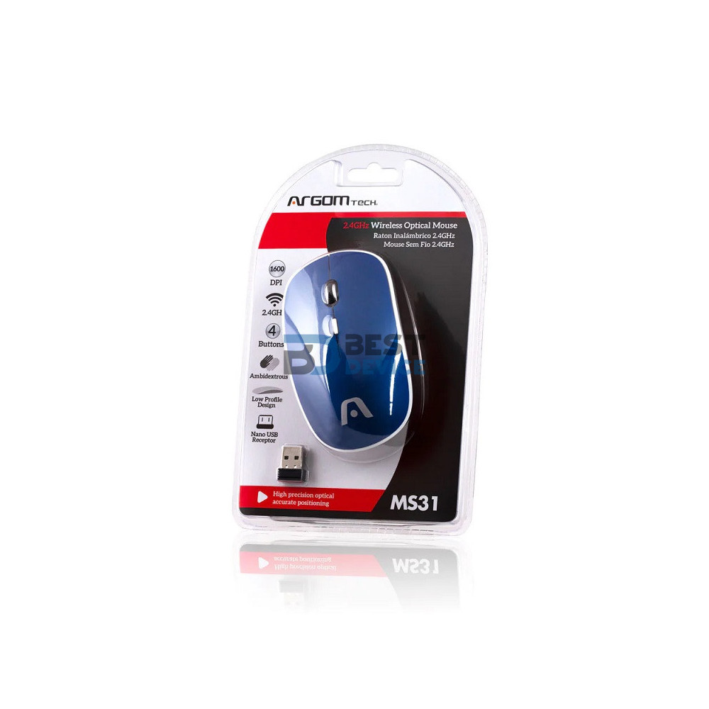 MOUSE ARGOMTECH ARG-MS-0031BL WIR AZUL