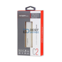 CARGADOR PORTÁTIL ARGOMTECH ARG-PB-1130WT 2500 MAH BLANCO
