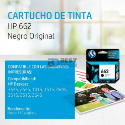 TINTA HP CZ103AL 662 NEGRO (2515)