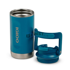 BOTELLA IGLOO 360ML FLIP N SIP AZUL MODERNO CON MANIJA 71383