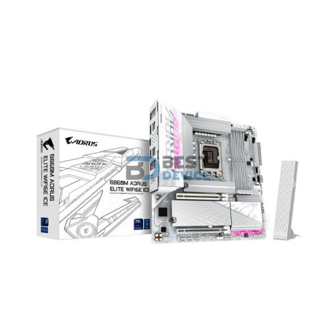 PLACA MADRE AORUS B860M ELITE WIFI 6E ICE DDR5 LGA 1851 S/R/HDMI/DP/3M2/USB
