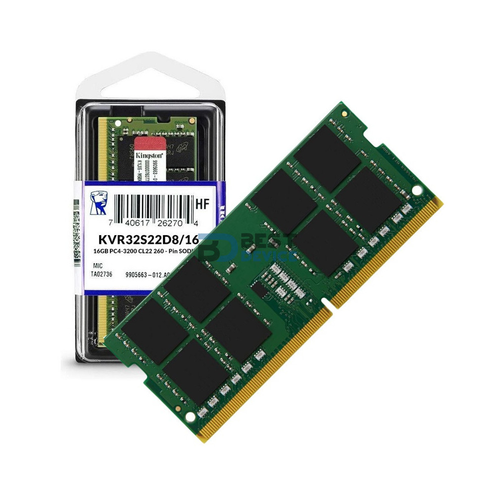MEMORIA RAM PARA NOTEBOOK DDR4 KINGSTON 16G 3200 KVR32S22D8/16