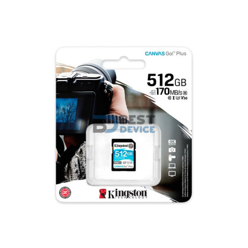 MEMORIA SD KINGSTON 512GB SDG3/512GB CANVAS GO PLUS