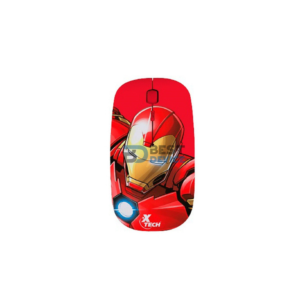 MOUSE XTECH WIR XTM-M340IM IRON MAN 1600DPI/4 BOT/ROJO