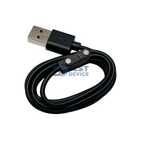 CARGADOR DE 2 PINES FTX PARA SMARTWATCH R24/R20/F24 NEGRO