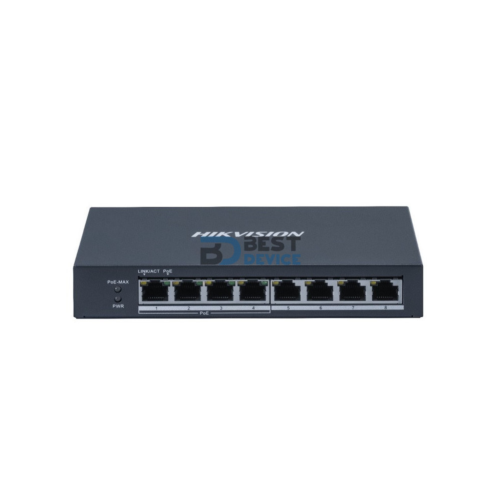 SWITCH HIKVISION DS-3E0508P-O 8P 4POE GBPS/4LAN GBPS METAL PARED/ESCRITORIO