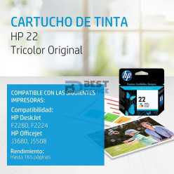 TINTA HP 22 COLOR C9352AL 6ML