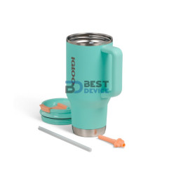 VASO TÉRMICO IGLOO 950ML SSTL FLIP 'N' SIP TRAVEL MUG ICE DYE VERDE MENTA 71404 CON PAJITA