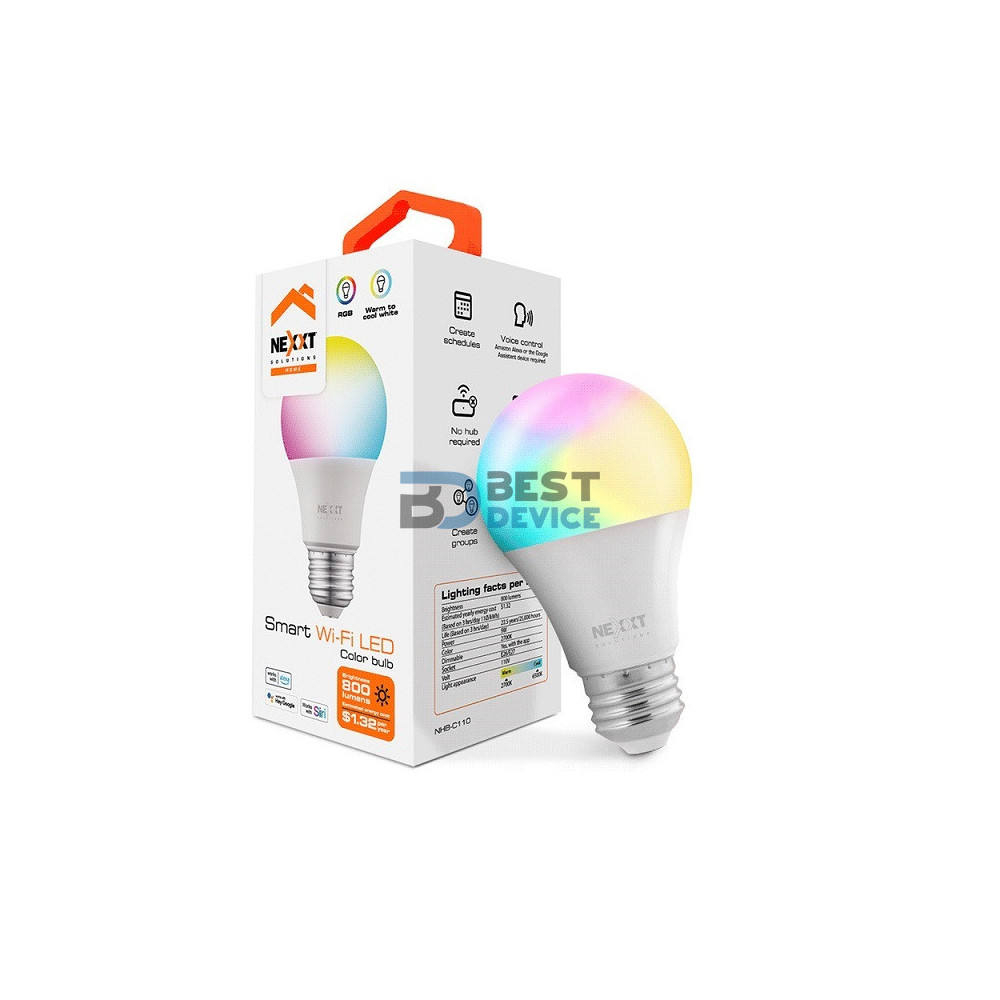 IOT NEXXT FOCO COLOR 110V 9W A19 E26/27 NHB-C110