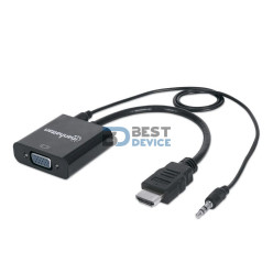 ADAPTADOR MANHATTAN HDMI-VGA/AUDIO 151559 BOLSA NEGRO