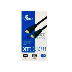 CABLE XTECH HDMI(M)-HDMI(M) 4.57M XTC-338 4K NEGRO