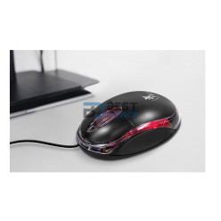 MOUSE XTECH USB XTM-195 1000DPI/3D 3 BOT/ C/ LED ROJO/NEGRO