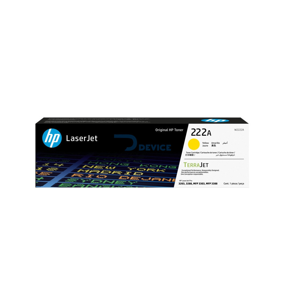 TONER HP 222A AMARILLO W2222A LJ PRO M203/MFP 3201/3204/3288/3303/3388