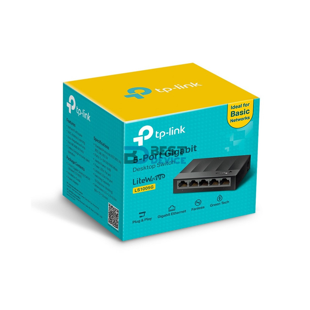 SWITCH TP-LINK 5P LS1005G 10/100/1000 MBPS