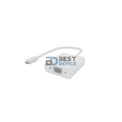 ADAPTADOR XTECH USB C(M)- VGA(H) XTC-551 FHD BLANCO