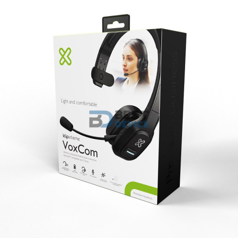 AURICULAR KLIP XTREME HEADSET KCH-750 VOXCOM HEADPH/MIC/WIR/BT/3.5MM NEG