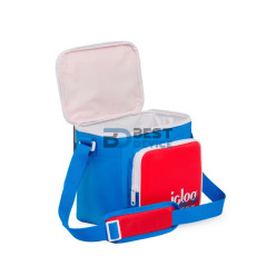 BOLSA TÉRMICA IGLOO 9 LATAS RETRO SQUARE LUNCH AZUL CON ROJO 63083