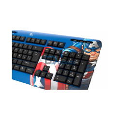 TECLADO XTECH USB XTK-M401CA CAPITAN AMERICA ESP/AZUL/MULTIMEDIA