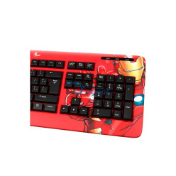 TECLADO XTECH USB XTK-M401IM IRON MAN ESP/ROJO/MULTIMEDIA