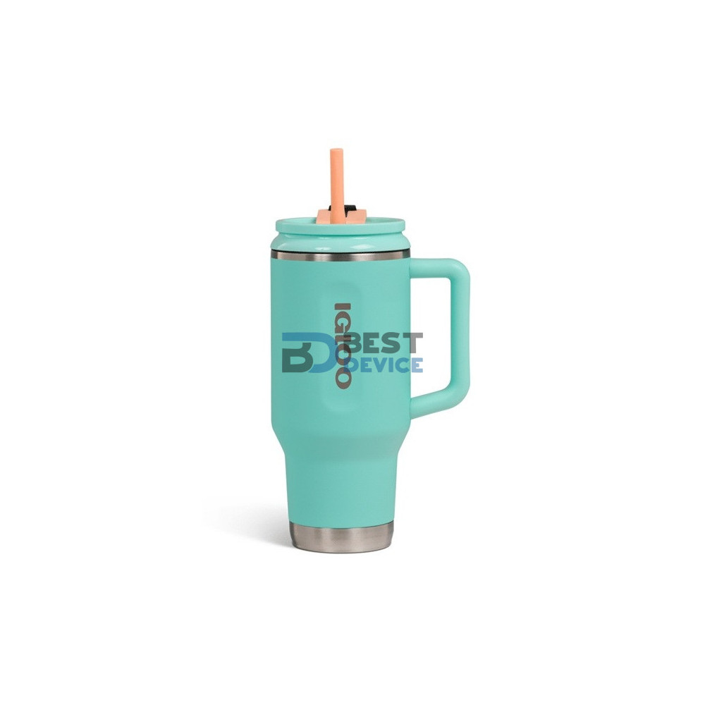VASO TÉRMICO IGLOO 950ML SSTL FLIP 'N' SIP TRAVEL MUG ICE DYE VERDE MENTA 71404 CON PAJITA