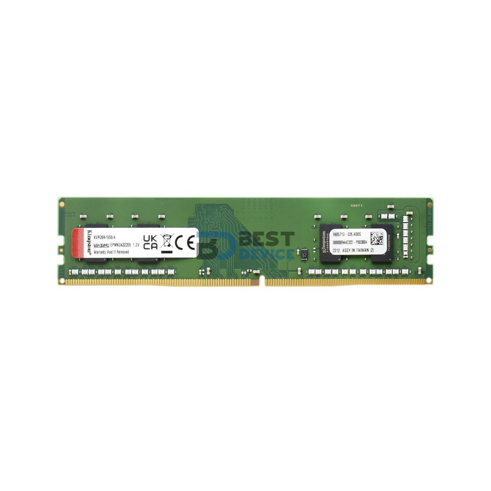 MEMORIA RAM KINGSTON DDR4 4G 2666 KVR26N19S6/4