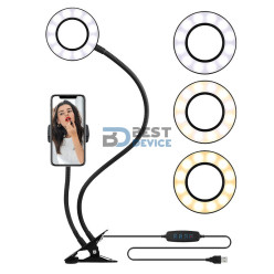 SPOTLIGHT ARO ARGOMTECH CON SOPORTE PARA CELULAR ARG-LP-9300BK
