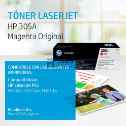 TONER HP CE413A (305A) M451 MAGENTA
