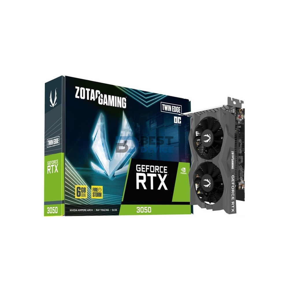 TARJETA GRÁFICA ZOTAC GEFORCE RTX3050 TWIN EDGE OC 6GB ZT-A30510H-1OL