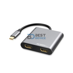 ADAPTADOR ARGOMTECH ARG-UB-0182 HDMI DUAL 4 EN 1 USB TIPO C