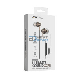 AURICULAR ARGOMTECH ARG-HS-2030BR TIPO-C MIC MARRON/NEGRO