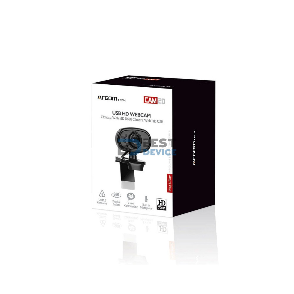 CÁMARA WEB ARGOMTECH ARG-WC-9120BK 720P HD CON MICRÓFONO
